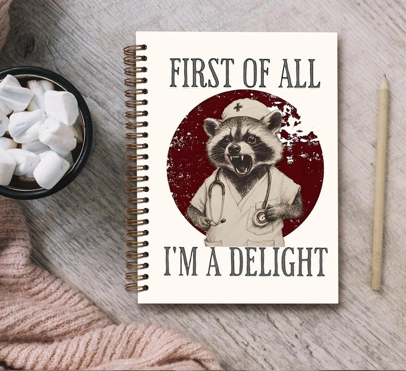 KDHTY Funny Raccoon Stethoscope Medical Notebook,Funny Office Notebook Raccoon Gifts Nurse Notebook,Cute Gifts for Nurses Students,Funny Office Supplies Doctor Nurse Notebook,Future Nurseing Doctor Gift,5.5x8.3 in - Image 5